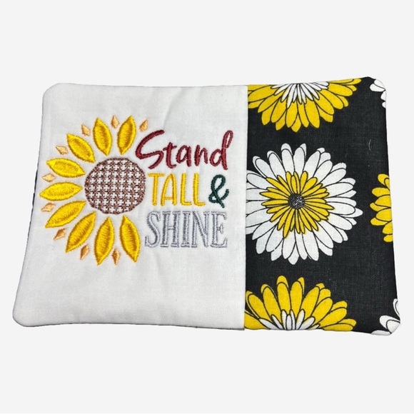 Hand Crafted Mug Rug Coaster Embroidered Cotton Fabric Padded Absorbs Liquid - Picture 6 of 9